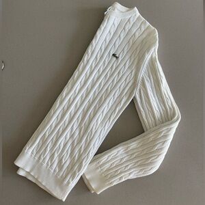 Lacoste Kids Ivory Cable Knit Sweater